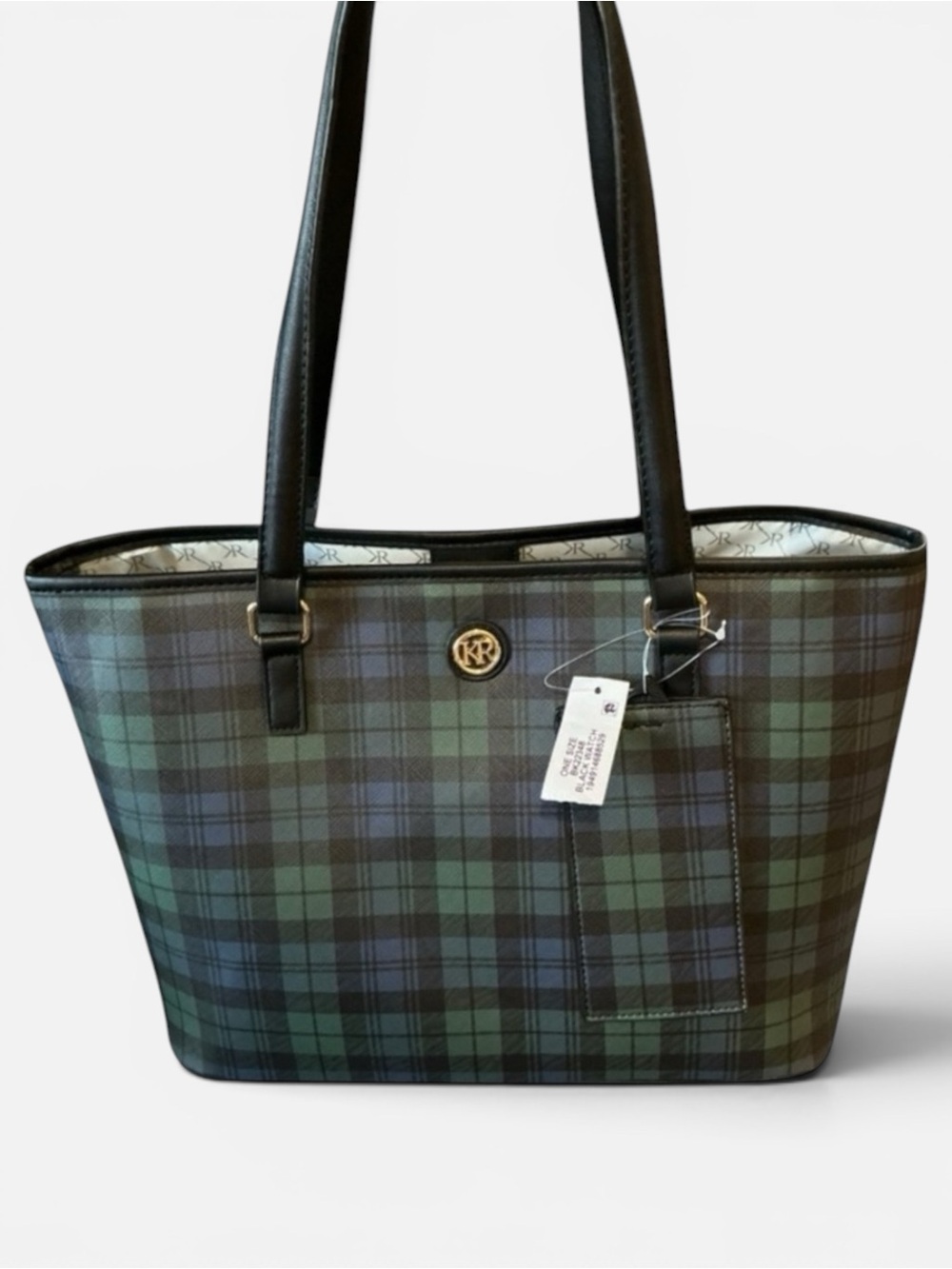 Kim Rogers Blackwatch Plaid Tote Bag Structured Shoulder Purse Belk